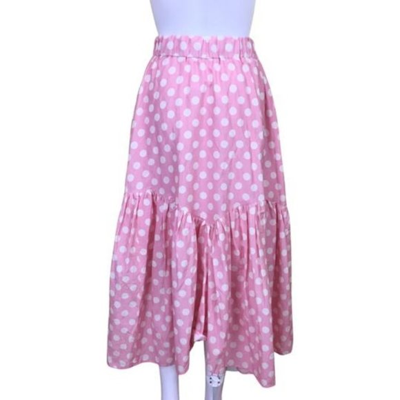 The Westside Skirt Tie Miramar Ruffle Details Dot Pink Color g26 - Picture 5 of 8